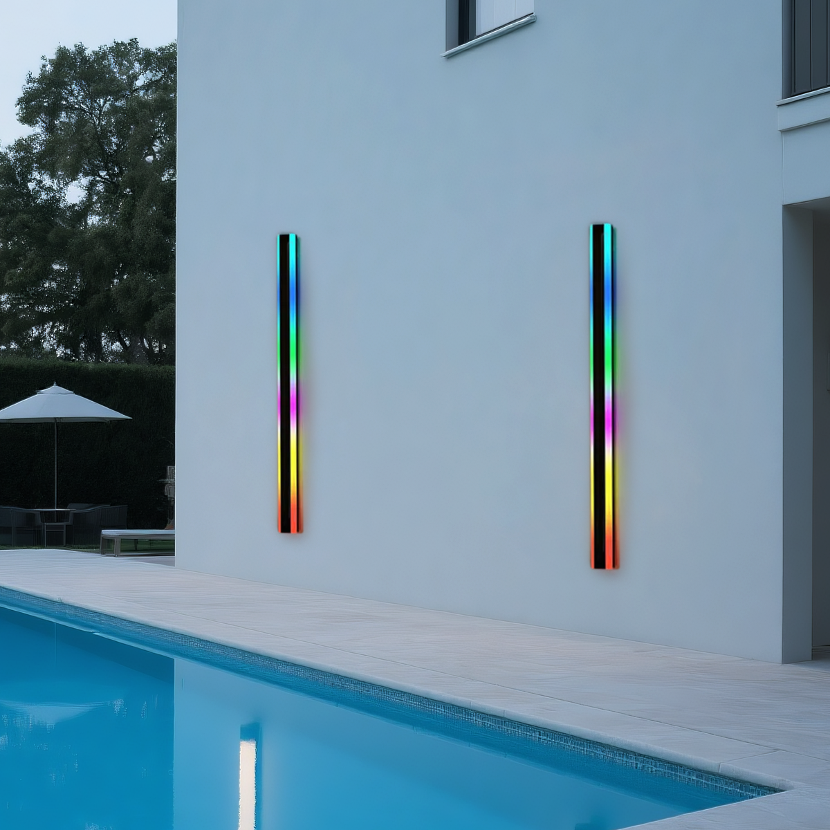 Minimalist Black Sensor Wall Lamp - Hexagonal Ring Metal Strip